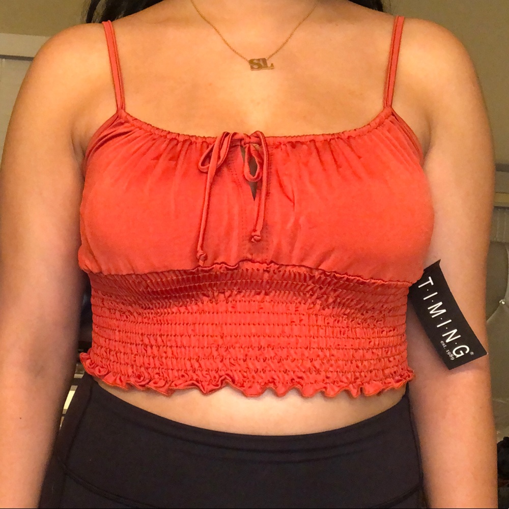 🌹 Red Satin Ruched Crop Top 🌹
